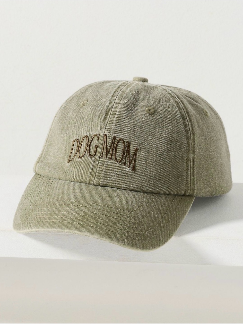 NWT Anthropologie "DOG MOM" Embroidered Baseball Cap